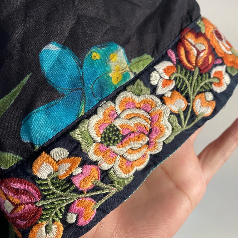 Johnyy Was reversible silk Floral Kimono with Vibrant Patterns size L - Picture 2 of 14